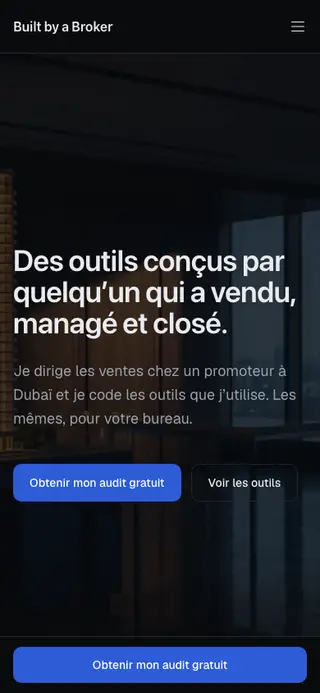 Affichage mobile de Built by a Broker