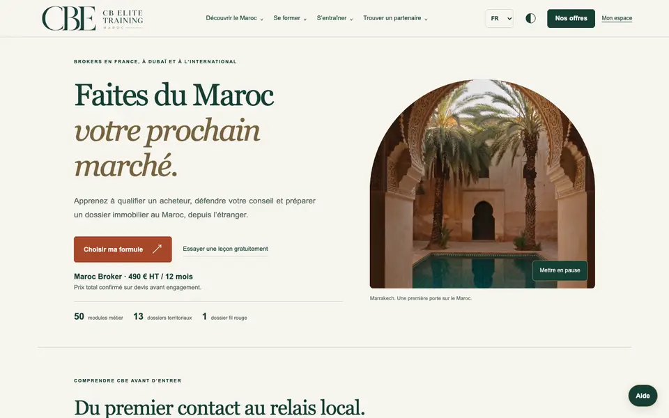 Startseite von CB Elite Maroc
