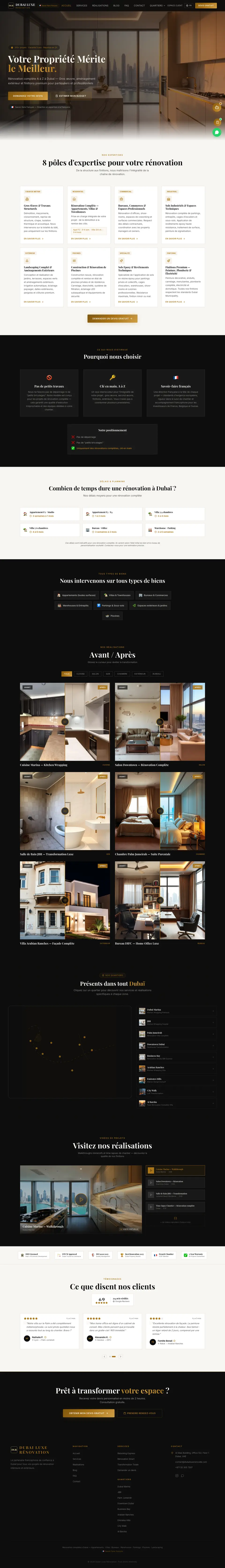 Gesamte Seite von Dubai Luxe Rénovation, von oben nach unten