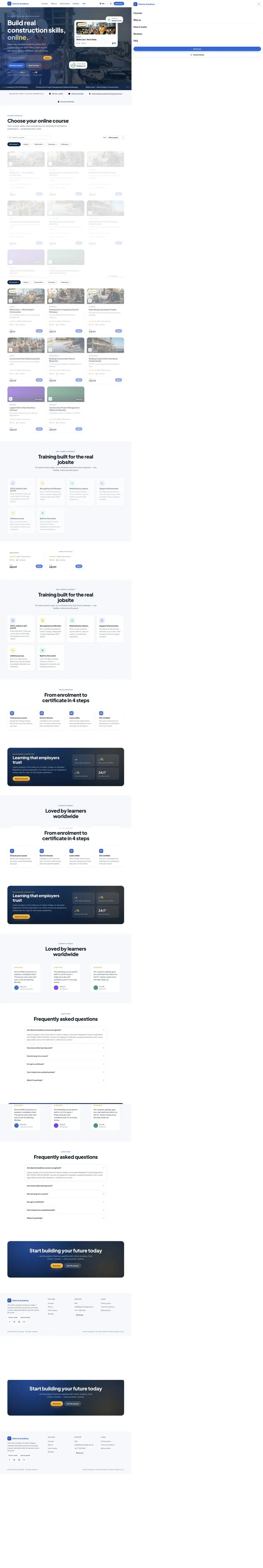 Page complète de Liberty Academy, du haut vers le bas