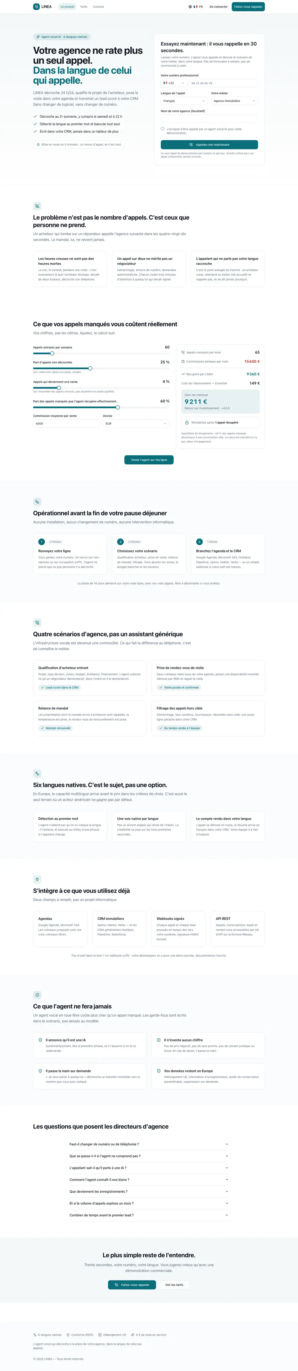 Page complète de LINEA, du haut vers le bas