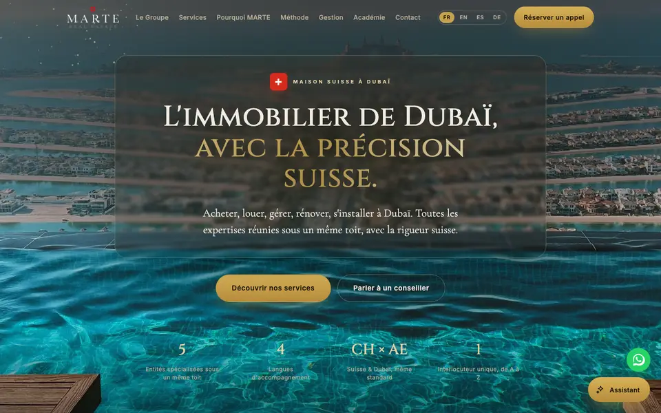 Page d'accueil de MARTE GROUP