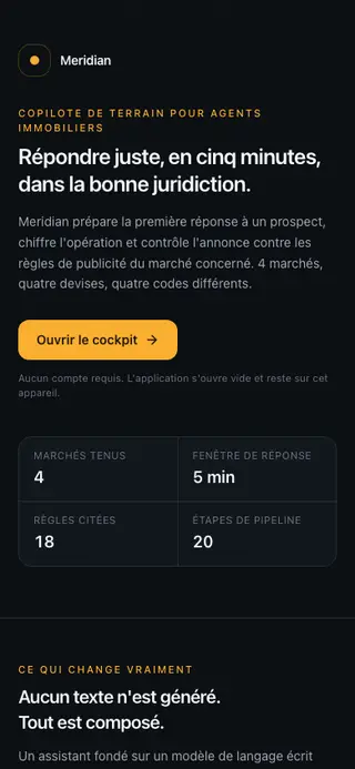 Affichage mobile de Meridian