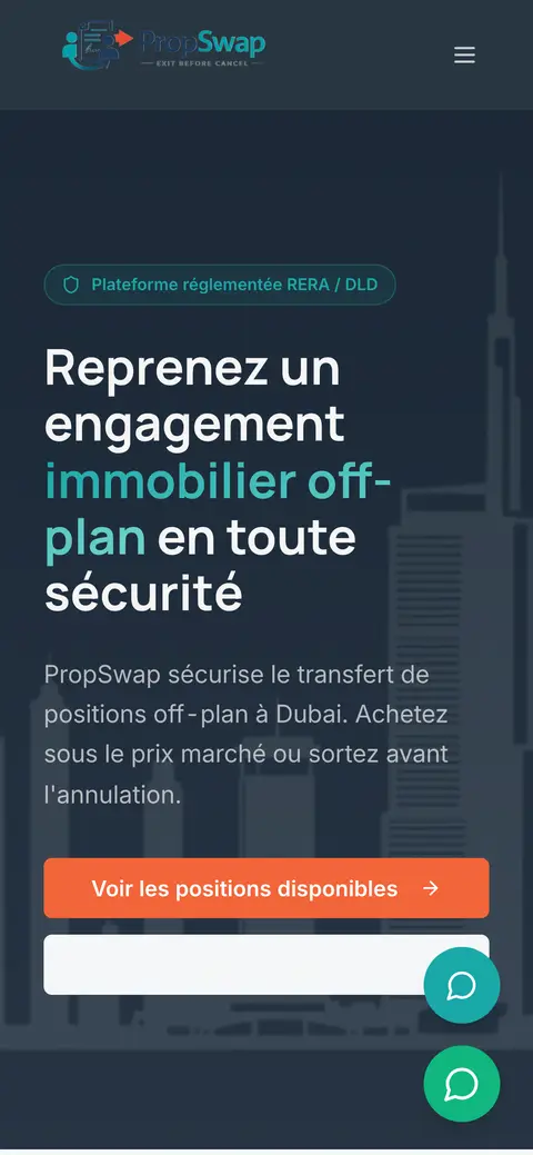 Affichage mobile de PropSwap