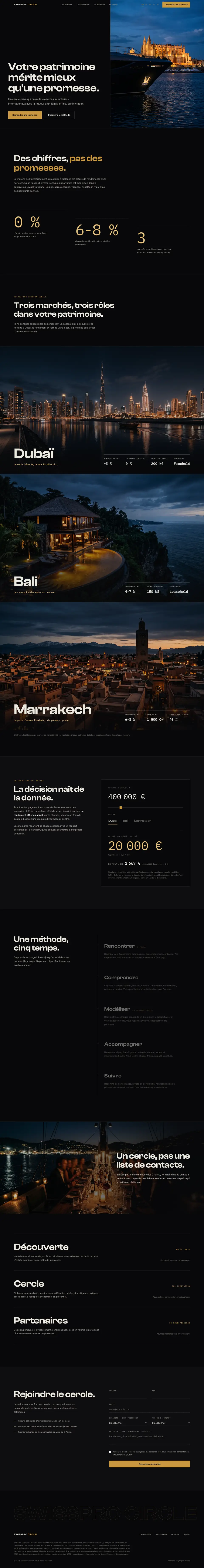 Page complète de SwissPro Circle, du haut vers le bas