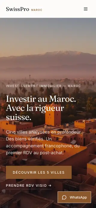 Mobile view of SwissPro Maroc