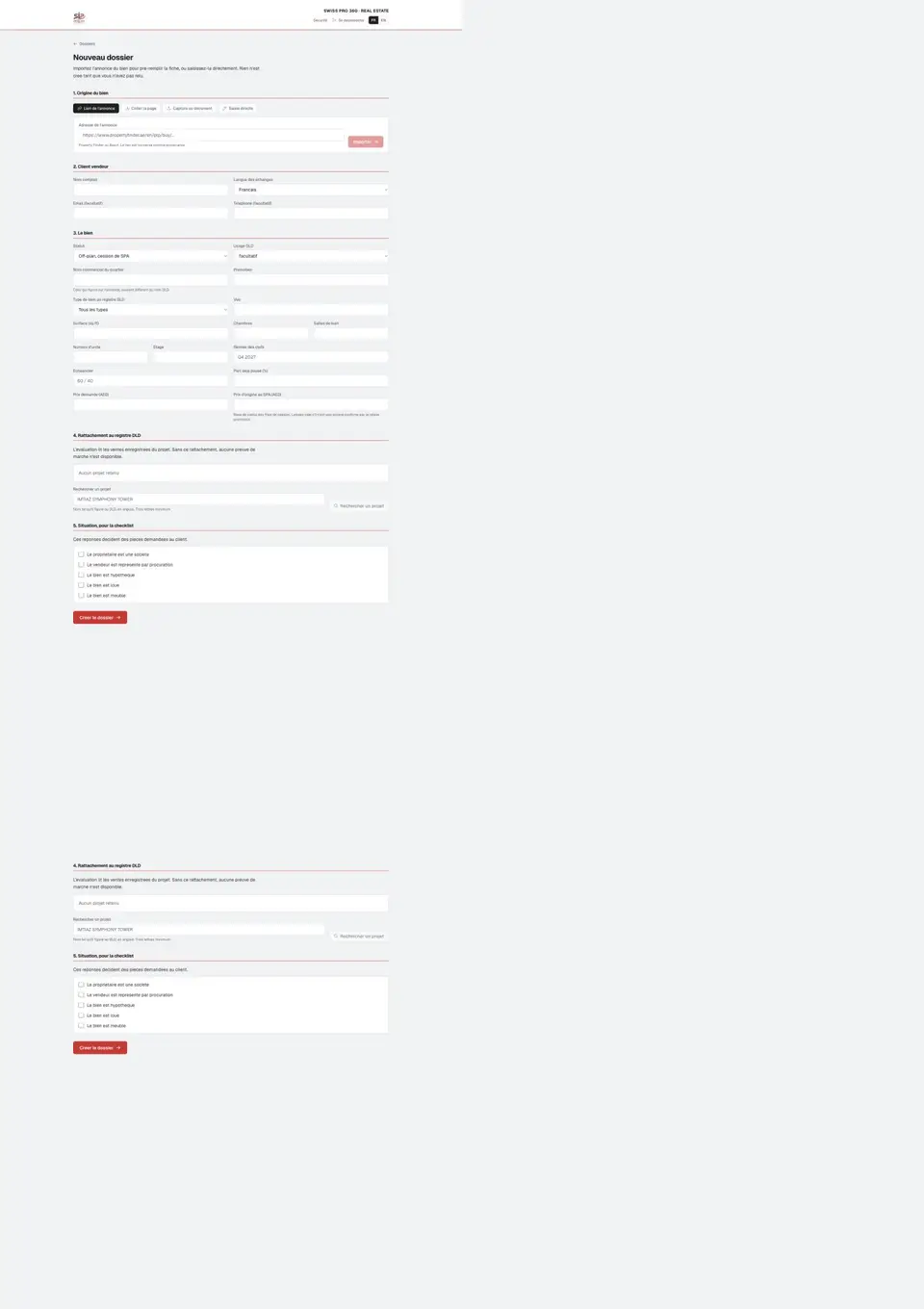 Gesamte Seite von SwissPro360 Vault, von oben nach unten